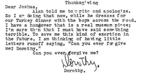 Dorothy Parker letter