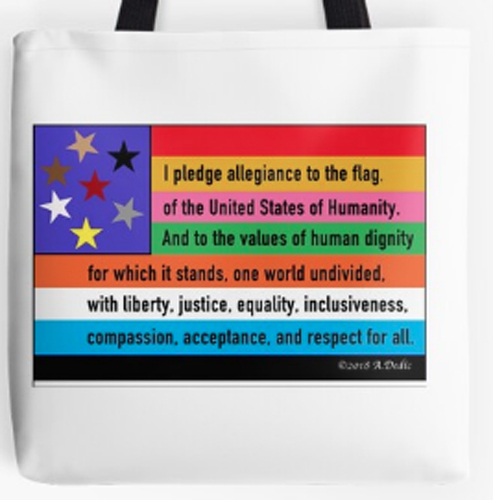 Flag Of Humanity tote words